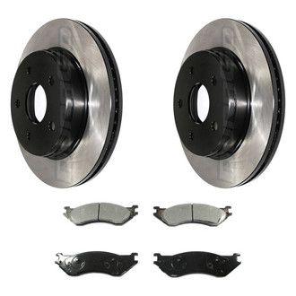 DuraGo® - Electrophoretic Coated Plain Front Brake Kit with Ceramic Pads