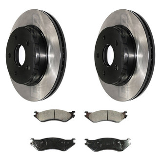 DuraGo® - Electrophoretic Coated Plain Front Brake Kit with Ceramic Pads