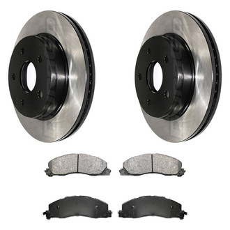 DuraGo® - Electrophoretic Coated Plain Front Brake Kit with Ceramic Pads