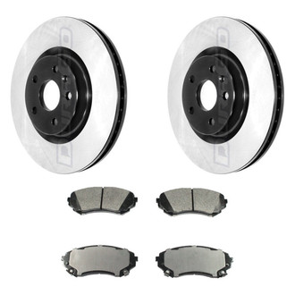 DuraGo® - Electrophoretic Coated Plain Front Brake Kit with Ceramic Pads
