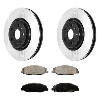 DuraGo® - Electrophoretic Coated Plain Front Brake Kit with Ceramic Pads