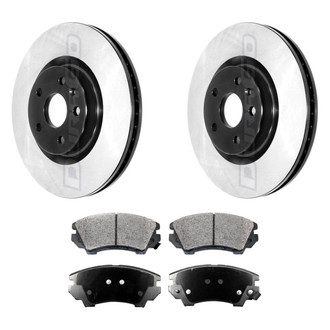 DuraGo® - Electrophoretic Coated Plain Front Brake Kit with Ceramic Pads