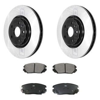 DuraGo® - Electrophoretic Coated Plain Front Brake Kit with Ceramic Pads