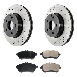 DuraGo® - Electrophoretic Coated Drilled Front Brake Kit with Ceramic Pads