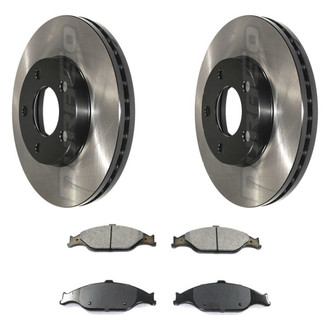 DuraGo® - Electrophoretic Coated Plain Front Brake Kit with Ceramic Pads