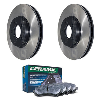 DuraGo® - Electrophoretic Coated Plain Front Brake Kit with Ceramic Pads