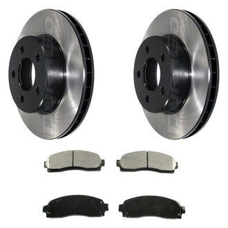 DuraGo® - Electrophoretic Coated Plain Front Brake Kit with Ceramic Pads