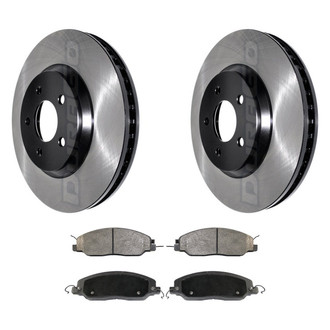 DuraGo® - Electrophoretic Coated Plain Front Brake Kit with Ceramic Pads