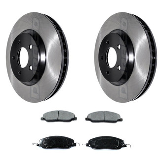 DuraGo® - Electrophoretic Coated Plain Front Brake Kit with Ceramic Pads