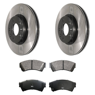 DuraGo® - Electrophoretic Coated Plain Front Brake Kit with Ceramic Pads