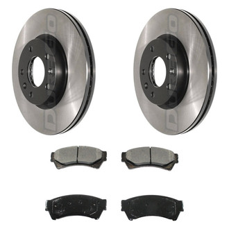 DuraGo® - Electrophoretic Coated Plain Front Brake Kit with Ceramic Pads