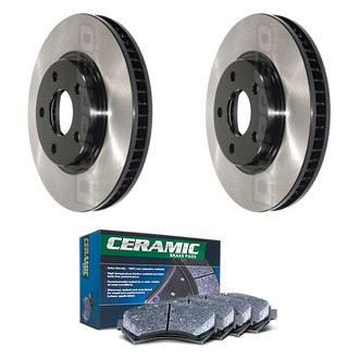 DuraGo® - Electrophoretic Coated Plain Front Brake Kit with Ceramic Pads