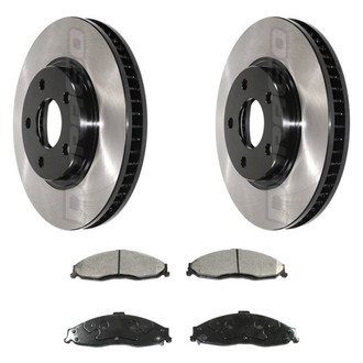 DuraGo® - Electrophoretic Coated Plain Front Brake Kit with Ceramic Pads