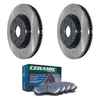 DuraGo® - Electrophoretic Coated Plain Front Brake Kit with Ceramic Pads