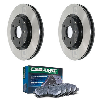 DuraGo® - Electrophoretic Coated Plain Front Brake Kit with Ceramic Pads
