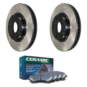 DuraGo® - Electrophoretic Coated Plain Front Brake Kit with Ceramic Pads