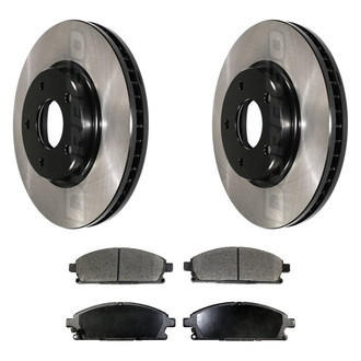 DuraGo® - Electrophoretic Coated Plain Front Brake Kit with Ceramic Pads