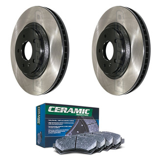 DuraGo® - Electrophoretic Coated Plain Front Brake Kit with Ceramic Pads