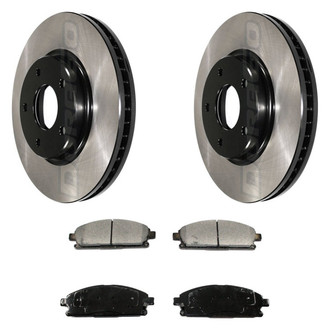 DuraGo® - Electrophoretic Coated Plain Front Brake Kit with Ceramic Pads