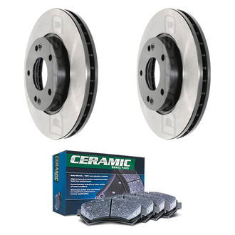 DuraGo® - Electrophoretic Coated Plain Front Brake Kit with Ceramic Pads