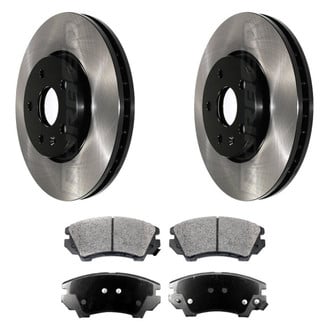 DuraGo® - Electrophoretic Coated Plain Front Brake Kit with Ceramic Pads