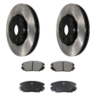 DuraGo® - Electrophoretic Coated Plain Front Brake Kit with Ceramic Pads