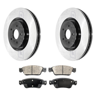 DuraGo® - Electrophoretic Coated Plain Front Brake Kit with Ceramic Pads