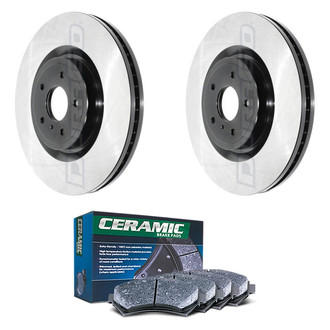 DuraGo® - Electrophoretic Coated Plain Front Brake Kit with Ceramic Pads