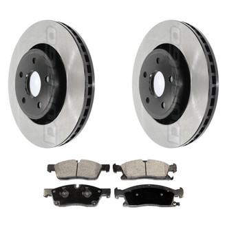 DuraGo® - Electrophoretic Coated Plain Front Brake Kit with Ceramic Pads