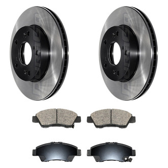 DuraGo® - Electrophoretic Coated Plain Front Brake Kit with Ceramic Pads