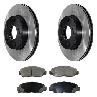 DuraGo® - Electrophoretic Coated Plain Front Brake Kit with Ceramic Pads