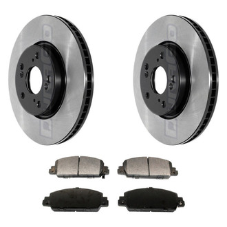 DuraGo® - Electrophoretic Coated Plain Front Brake Kit with Ceramic Pads