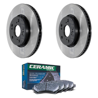 DuraGo® - Electrophoretic Coated Plain Front Brake Kit with Ceramic Pads
