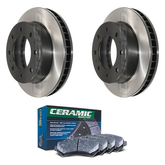 DuraGo® - Electrophoretic Coated Plain Front Brake Kit with Ceramic Pads