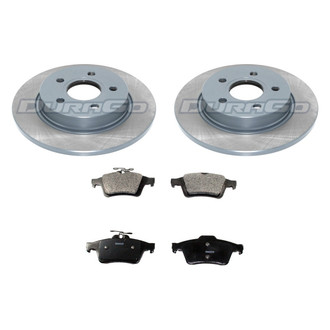 DuraGo® - Premium 1-Piece Plain Brake Kit with Semi-Metallic Brake Pads