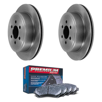 DuraGo® BNDL-31012386 - Premium™ Plain Rear Brake Kit with Semi-Metallic Pads