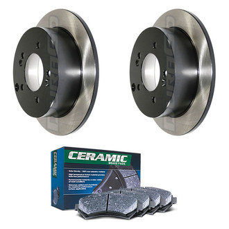 DuraGo® - Electrophoretic Coated Plain Rear Brake Kit with Ceramic Pads
