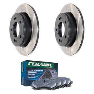 DuraGo® - Electrophoretic Coated Plain Rear Brake Kit with Ceramic Pads