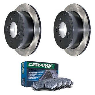 DuraGo® - Electrophoretic Coated Plain Rear Brake Kit with Ceramic Pads