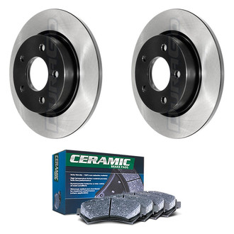 DuraGo® - Electrophoretic Coated Plain Rear Brake Kit with Ceramic Pads