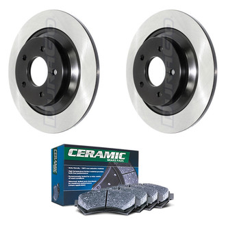 DuraGo® - Electrophoretic Coated Plain Rear Brake Kit with Ceramic Pads