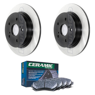 DuraGo® - Electrophoretic Coated Plain Rear Brake Kit with Ceramic Pads