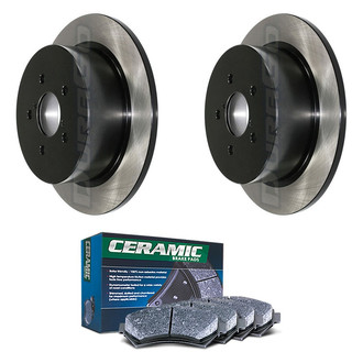 DuraGo® - Electrophoretic Coated Plain Rear Brake Kit with Ceramic Pads