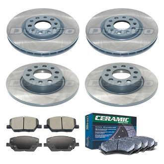 DuraGo® - Plain Front and Rear Brake Kit with Ceramic Pads