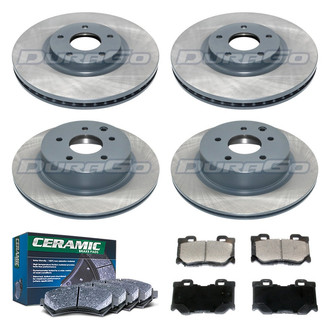 DuraGo® - Plain Front and Rear Brake Kit with Ceramic Pads