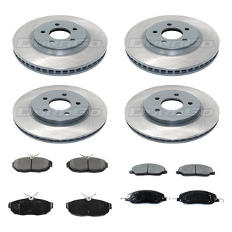 DuraGo® - Plain Front and Rear Brake Kit with Ceramic Pads