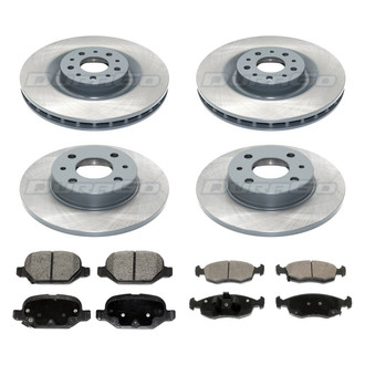 DuraGo® - Plain Front and Rear Brake Kit with Ceramic Pads