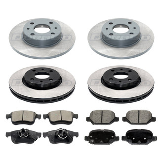 DuraGo® - Plain Front and Rear Brake Kit with Ceramic Pads
