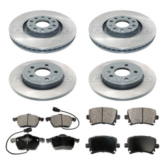 DuraGo® - Plain Front and Rear Brake Kit with Ceramic Pads