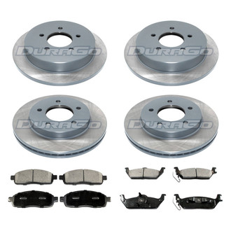 DuraGo® - Premium™ Plain Front and Rear Brake Kit with Semi-Metallic Pads